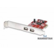 Tarjeta PCI Express con puertos FireWire 400, 2 puertos, una vía